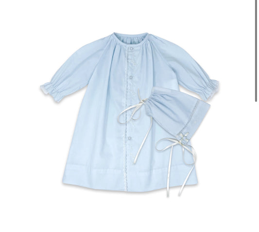 Baby Blue Daygown and Bonnet